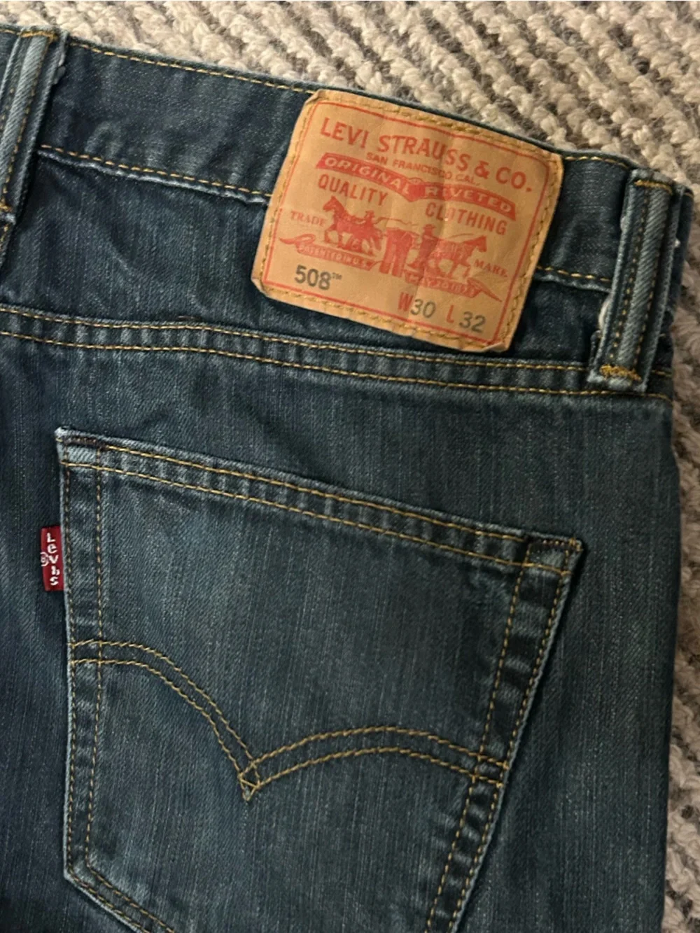 Levi’s 508 30 x 32 Men's Blue Straight-Leg Jeans Cotton